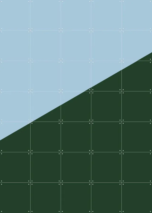IXXI Color blocking - Blue Green, Allon Dery - 100 x 140 cm - Grote wanddecoratie en posters - Kleurrijk, Abstract, Grafisch Ontwerp, Mancave