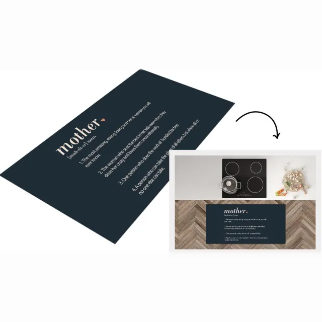 KitchenYeah Keukenloper - Loper keuken - Woordenboek - Mama definitie - Quotes - Mother - Spreuken - 120x60 cm - Keukenloper vinyl Multicolor