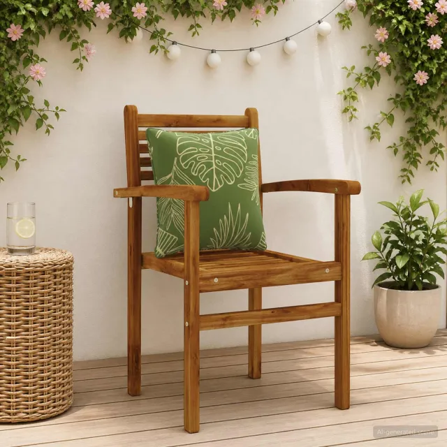 vidaXL Rugkussen PUTTEN 4 st 100% Polyester Bladontwerp groen