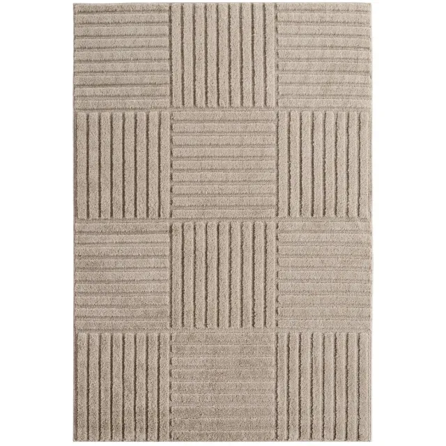 Dutch XXL Japandi Vloerkleed | Tapijt | Art | Blokken | Beige | 140x200 cm