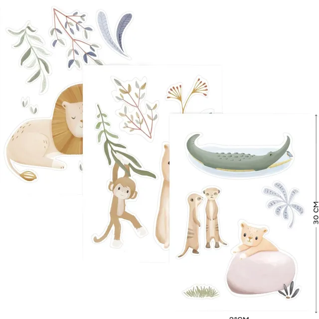 Little Dutch Muursticker Set - Safari Leo - A3 Geel