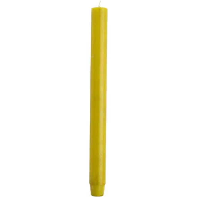 Rustik Lys Lange, dikke dinerkaars 'Vigo' (Ø 2.6cm, 20 stuks, Oker) Oker/ Hanf