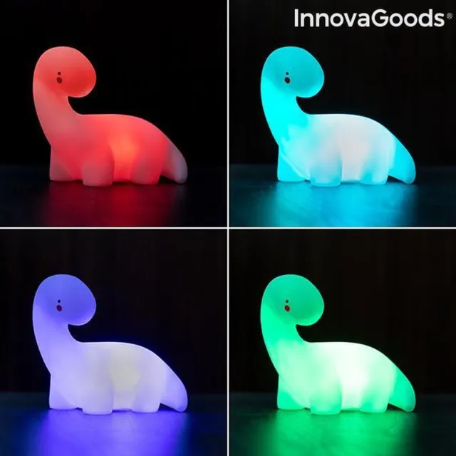 Innovagoods Dinosaurus Veelkleurige LED-lamp Lightosaurus InnovaGoods Wit