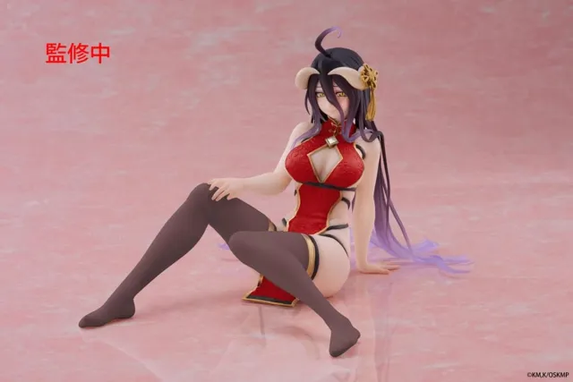 Taito Prize Overlord PVC Statue Desktop Cute Figure Albedo Chinese Dress Ver. Renewal 13 cm Beeld Multi