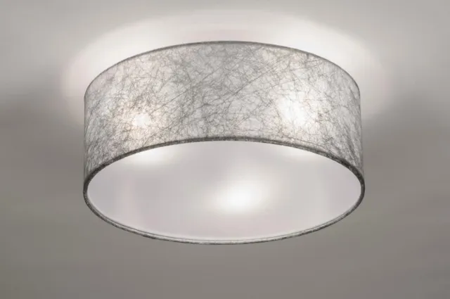 Lumidora Plafondlamp 72083 - Plafonniere - ARLES - 3 Lichts - E27 - Grijs - Zilvergrijs - Textiel - ⌀ 35 cm