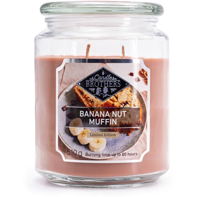 Candle brother Candle-Brothers Geurkaars - banaan-nootmuffin Bruin