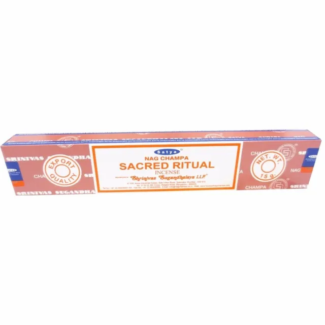 Nag champa Satya Nag Champa wierook stokjes - Sacred Ritual - 1x pakje van 12 stuks - 15 gram Zalmroze