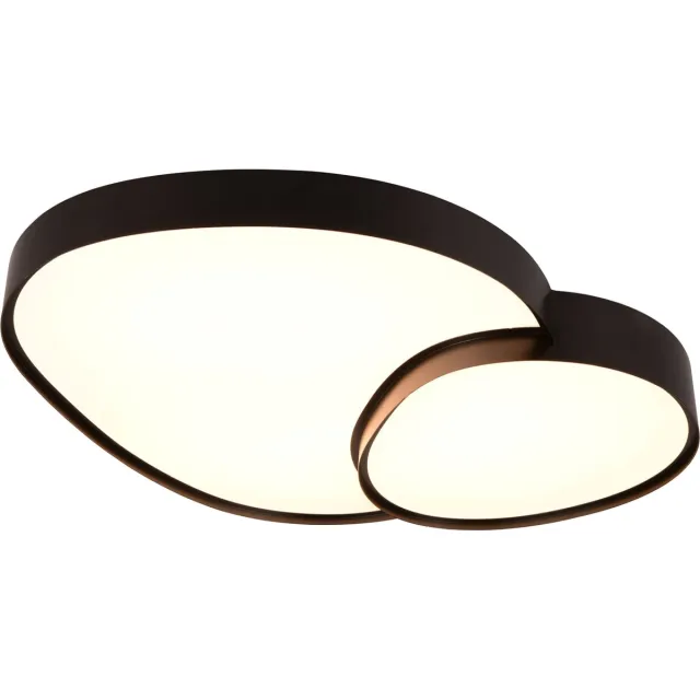 Trio RISE - Plafondlamp - Zwart mat - incl. 1x SMD 45W - Geintergreerde dimmer - Memory functie - Lichtkleur instelbaar