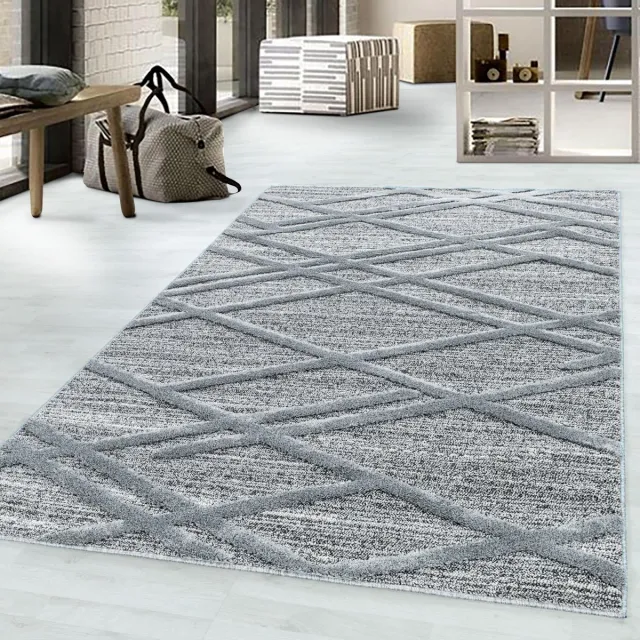 Ayyildiz Hoogpolig vloerkleed, boho-design, grijs, woonkamerkleed, jute achterkant, afmeting: 80 x 150 cm