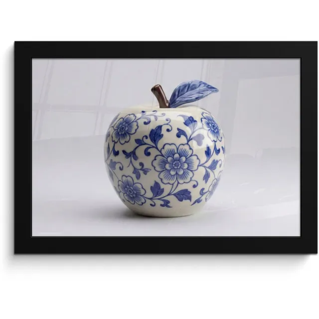 FrameYourWall Poster in lijst - Fotolijst 30x20 cm - Posters - Appel - Blauw - Klassiek - Posterlijst zwart - Decoratie - Wanddecoratie woonkamer - Muurdecoratie slaapkamer