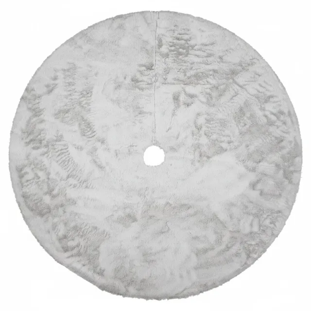 Ferocity Kerstboomrok 150 cm - Rond kerstboomkleed van zachte pluche - Met klittenband - Grijs