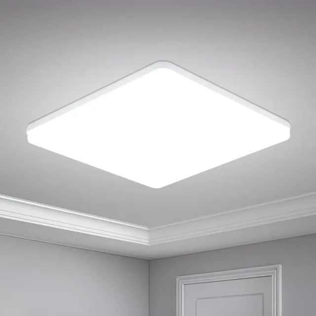 ShopHaven LED Plafondlamp voor Woonkamer en Slaapkamer - Verstelbare Lichtkleuren - Energiezuinig - Eenvoudige Installatie Wit