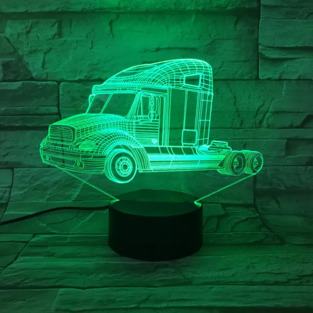 MC Living 3D Led Lamp Met Gravering - RGB 7 Kleuren - Vrachtwagen
