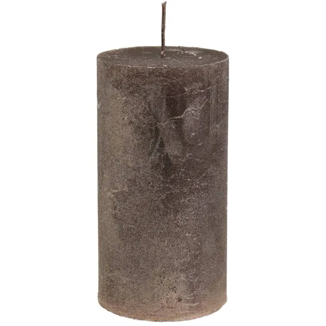 Viana Effen pilaarkaarsen, koper metallic, decoratief, 50×100mm, set van 4