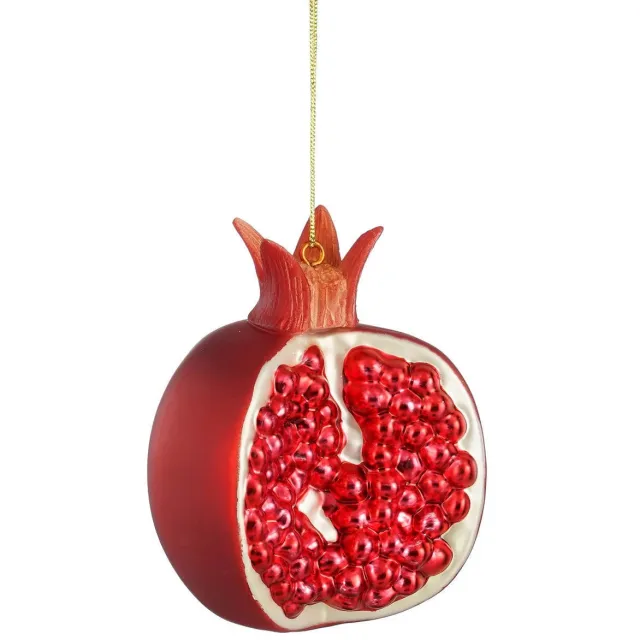 Mica Decorations kerstornament granaatappel - glas - rood