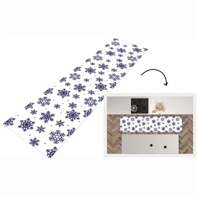 KitchenYeah Keukenloper - Loper keuken - Sneeuwvlok - Winter - Patroon - Keukenloper vinyl multicolor, foto 7