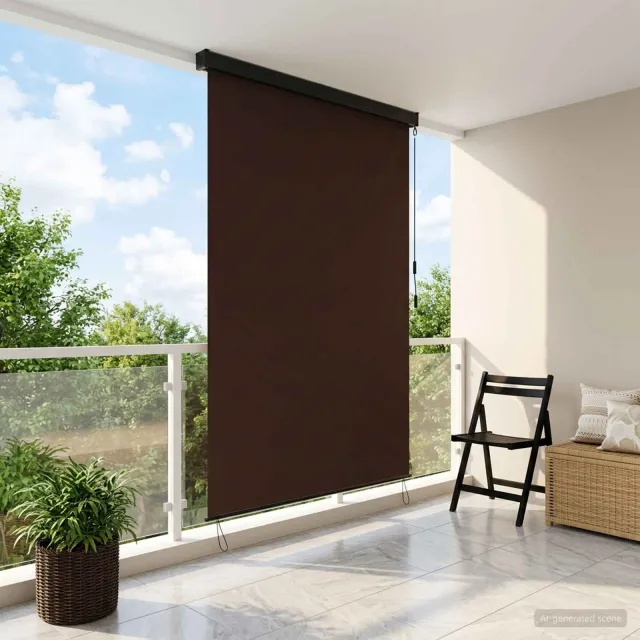 vidaXL Rolgordijn Bruin 60 x 250 cm Stof en Aluminium