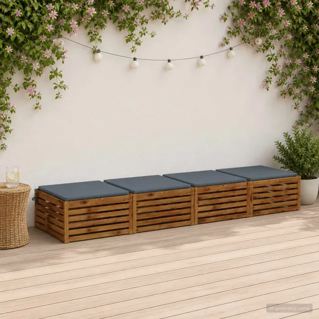 vidaXL Zitkussens SOEST 4 st 100% Polyester Blauw 70 x 70 x 3 cm