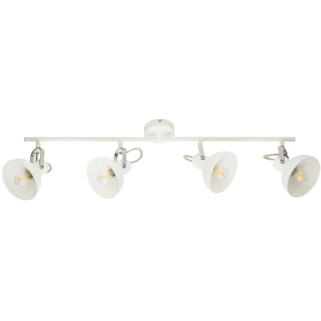 Globo Lighting Plafondspot Plafondlamp 4 vlammen Woonkamerlamp wit, beweegbare spots, metaal, 4x E14, LxH 80 x 23 cm