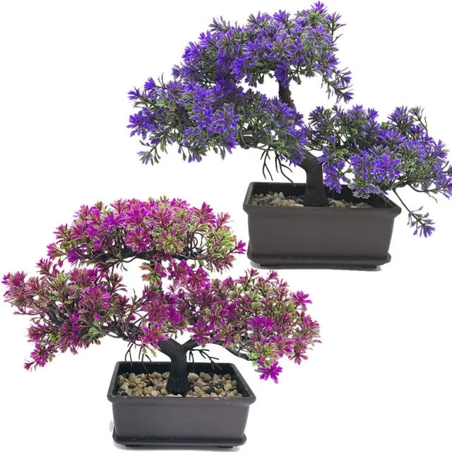 Famanu Kunstplanten Japanse Bonsai Boom, kunstmatige kamerplanten in potten, decoratie voor huis en kantoor zwart
