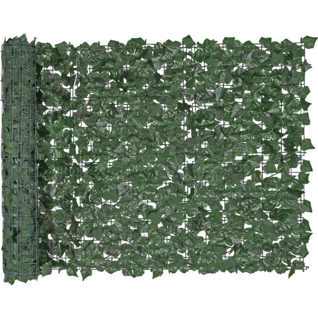 Vevor Privacyhek Klimop, 99x249cm, Kunstgroen Scherm, Groene Klimopomheining met Versterkte Verbinding, Kunsthagen met Wijnbladeren, Decoratie voor Tuin, Tuin, Balkon, Terrasdecoratie