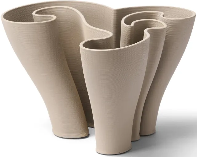 Studio RAR Vaas Blossom Small - Vaas keramiek - Taupe - H 18,5 cm