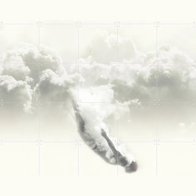 IXXI Sky Diver, Fran Rodriguez - 100 x 140 cm - Grote wanddecoratie en posters - Fotografie, Minimalisme, Slaapkamer, Woonkamer, Mancave, Natuur Lichte tinten / Zwart en wit / Wit