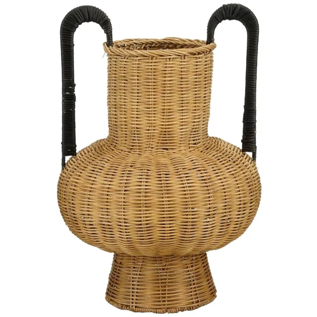 Mica Decorations Loulou Decoratie Vaas - H42 x Ø40 cm - Rotan - Bruin Lichtbruin