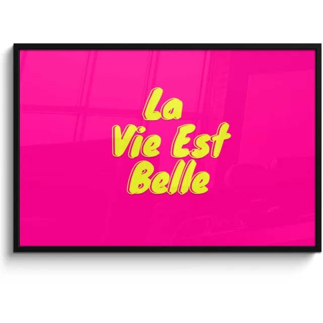 FrameYourWall Poster in lijst - Fotolijst 120x80 cm - Posters - Quote - Retro - Roze - Posterlijst zwart - Decoratie - Wanddecoratie woonkamer - Muurdecoratie slaapkamer