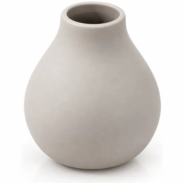Belamonte Kleine Keramische Designvaas Greige Taupe 3D Geprinte Keramiek 8,5 x 8 x 9 cm Greige / Taupe-beige