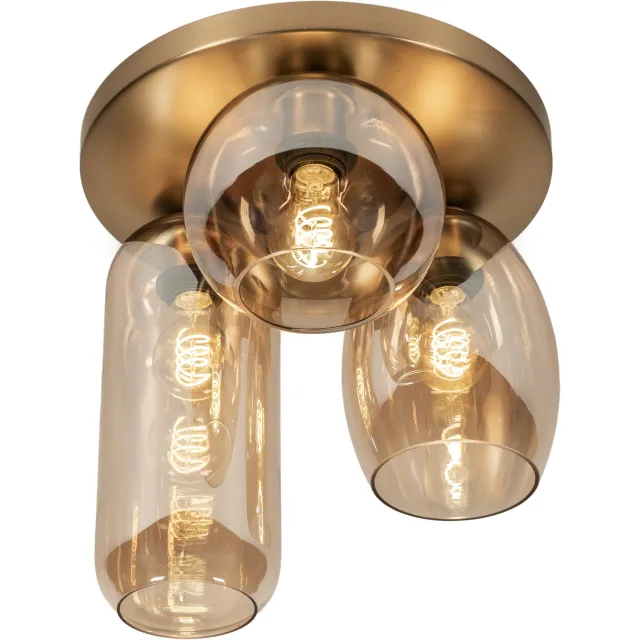 Lumidora Plafondlamp 75135 - Plafonniere - NAPELS - 3 Lichts - E27 - Goud - Geel - Messing (kleur) - Metaal - ⌀ 37 cm