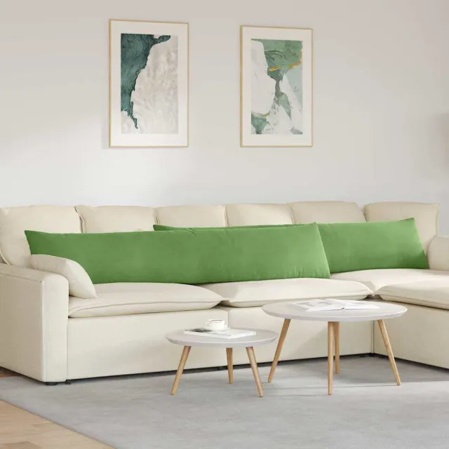 vidaXL Sofa Kussens 2 st fluweel Lichtgroen 200 x 40 cm