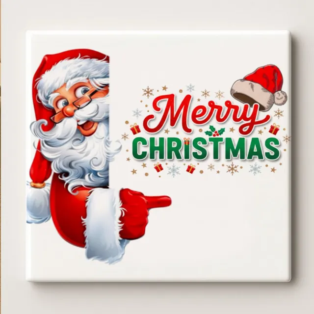 Nevolis Vrolijk Kerstmis Kerstman Decoratieve Tegel 15x15 cm – Schattig Kerstman Ontwerp – Feestelijke Kerst Wand- & Woondecoratie Multi Color