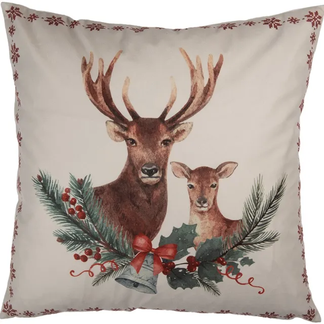 Clayre & Eef Sierkussen 45x45 cm Beige Polyester Rendier