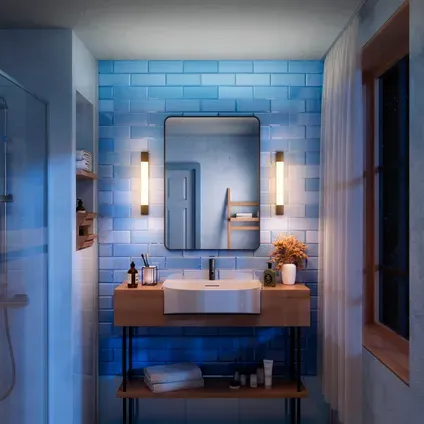 Philips Wandlamp Badkamer Rover Square - Zwart - Ip44 - 5w