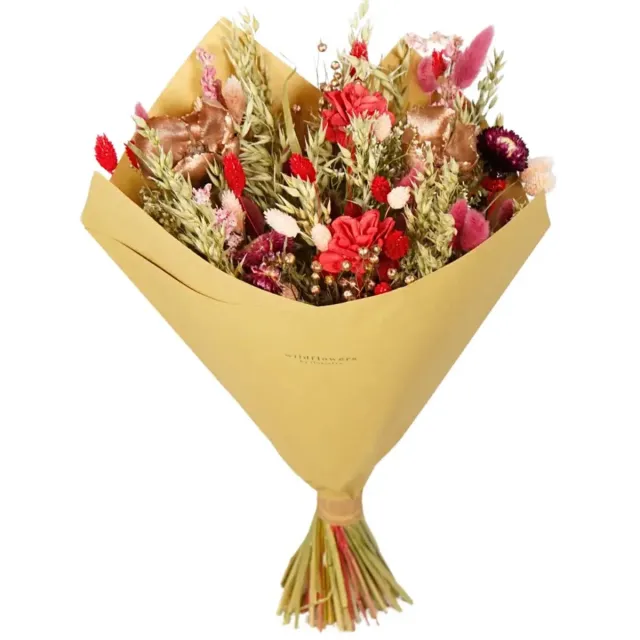 Wildflowers by Floriette Wildflowers by Floriëtte Classic Bouquet - Red Allure - Rood - 60 cm - Droogbloemen - Boeket