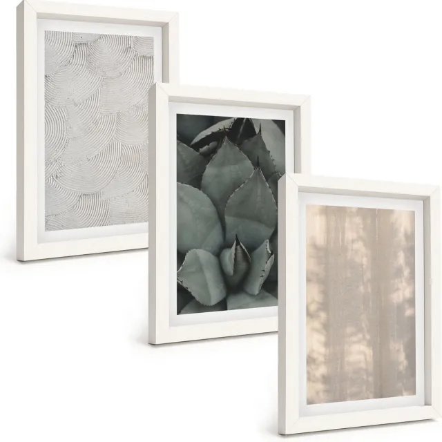 TULUP 3-Delige Schilderij Set - Zomerse texturen van dichtbij in een tropisch klimaat - 20x30 - Wanddecoratie - Woonkamer Decoratie Witte lijst