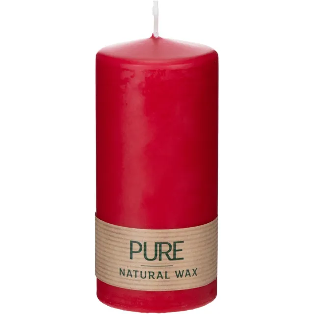 Wenzel Kerzen Pure pilaarkaars van natuurlijke was voor een gezellige sfeer, 13 cm. Rot
