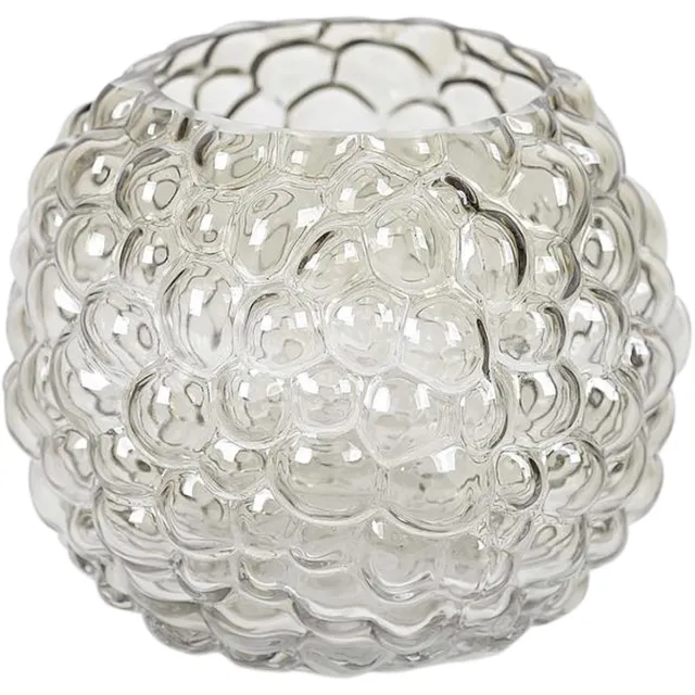 Rasteli Vaas - glas - grijs - D20 x H17 cm - Opening 10 cm