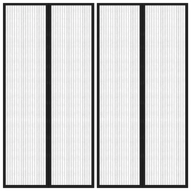 vidaXL Insectendeurgordijnen 2 st magnetisch 220x100 cm zwart