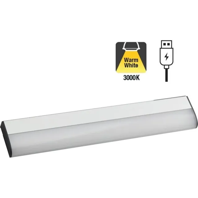 Integral LED Sensorlux LED Kastverlichting - 1,2 watt - 100 lumen - 3000K Warm Wit - IR Hand/Door Sensor - Dimbaar - USB 5v Batterij Oplaadbaar - 261mm