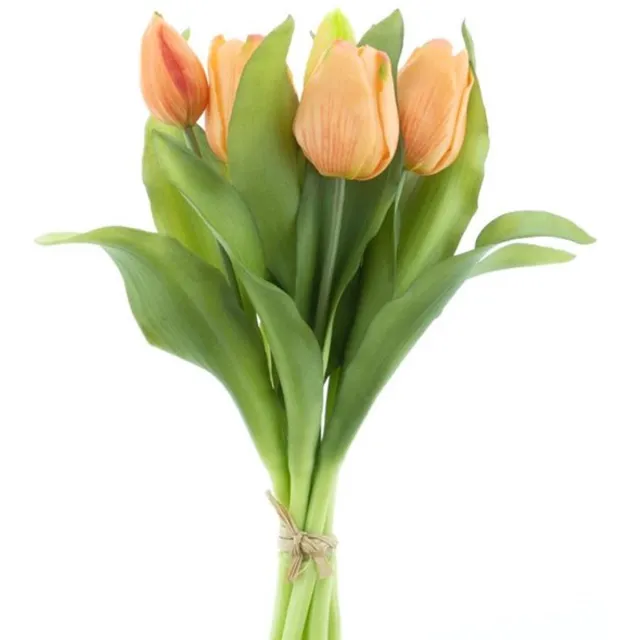 7 kunst tulpen Vermeer-boeket van 7 peach kunsttulpen-Real Touch Vermeer tulip bundle Sally X7 peach 31cm