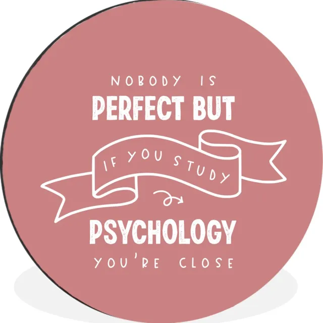 WallCircle Wandcirkel - Muurcirkel - Psychology - Quotes - Student - Aluminium - Dibond - 60x60 cm - Binnen en Buiten Multicolor