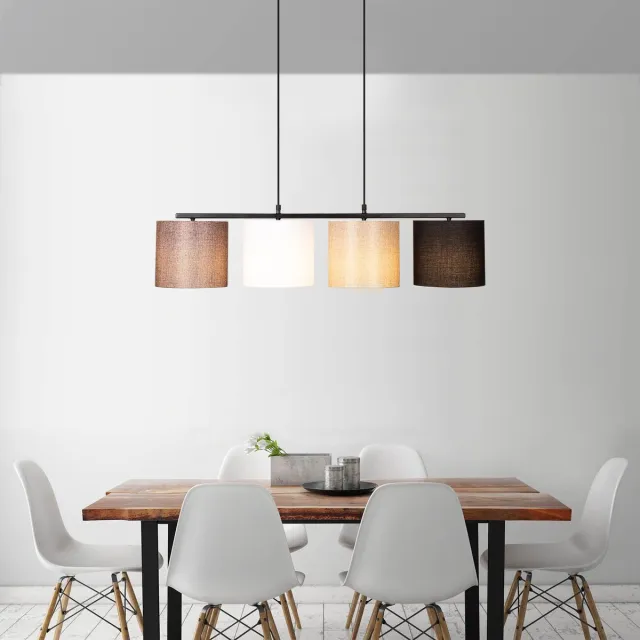 Vente-unique Asir - Kroonluchter - Zwart wit - 110 x 120 x 25 Veelkleurig
