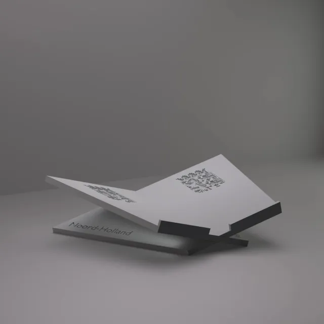3d-gezellig Boekenstandaard Noord-Holland - Boekensteun - Boekenhouder - Book Holder - 37*25*10 cm - Grijs - 100% gerecycled PLA (bioplastic)