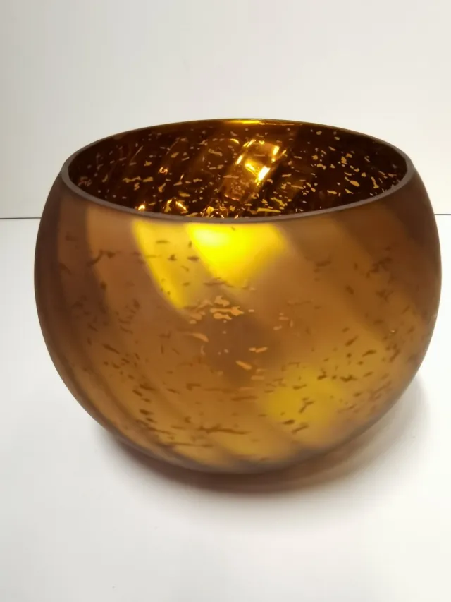 Riverdale Windlichten - Glas - Ø 18cm x 13cm - Goud - Riverdale