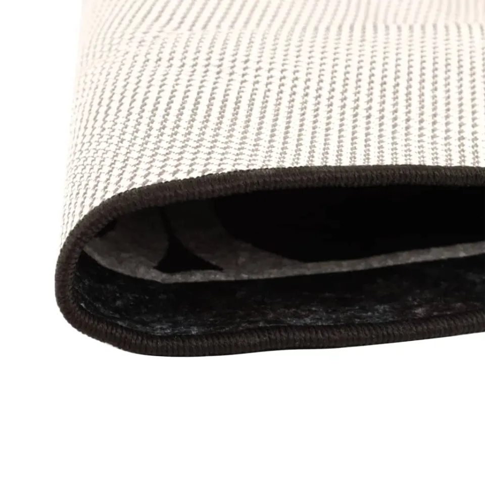 vidaXL Vloerkleed wasbaar Ø 120 cm zwart en wit, foto 3