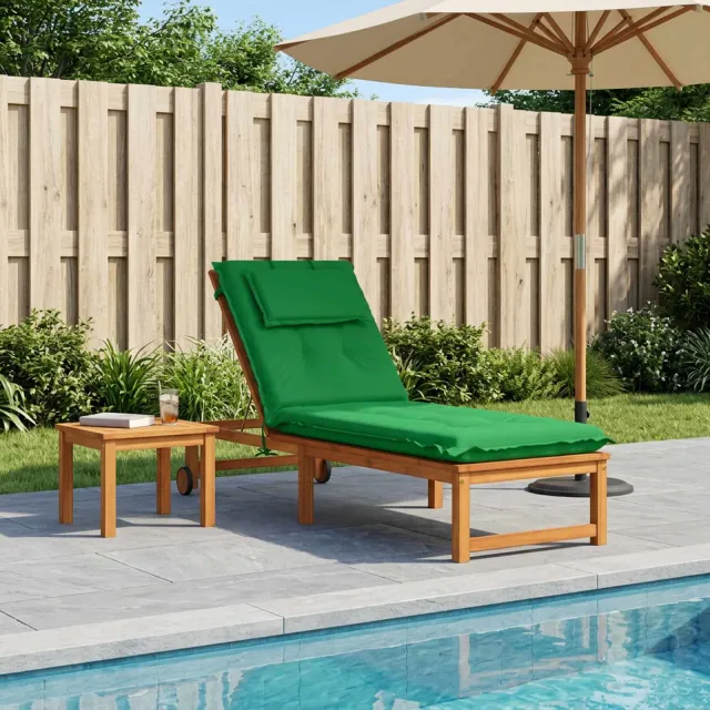 vidaXL Ligstoel Kussen GEMERT 100% Polyester Groen 190 x 60 x 9 cm