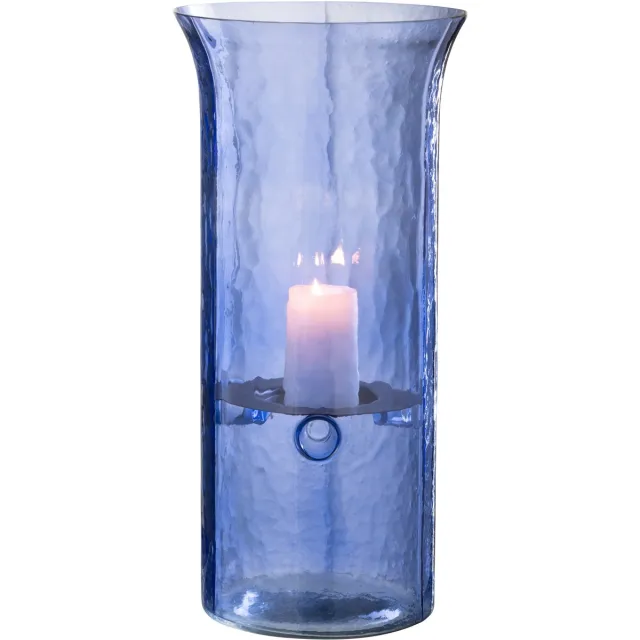 J-Line windlicht Tarifa Smal - glas - blauw - extra large