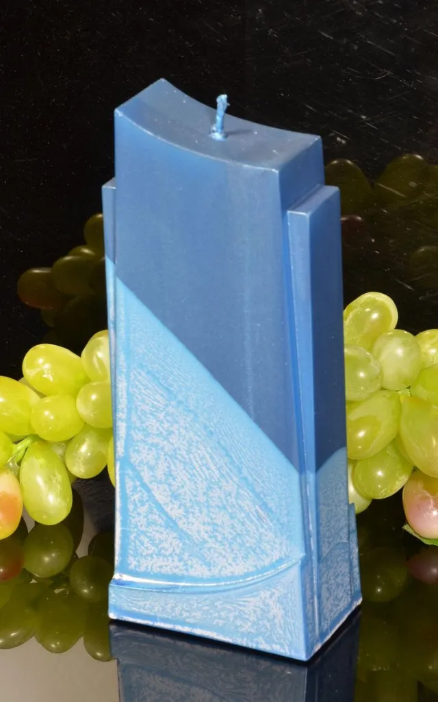 MilaNNE Apollo kaars, BLAUW METALLIC, hoogte 16 cm